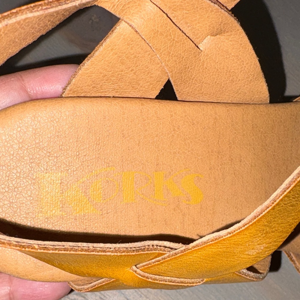 Kork-Ease Mustard Platform Sandals - Picture 2 of 16